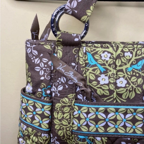 Vera Bradley Bag Floral Paisley Sittin In A Tree Green Brown - Picture 2 of 5